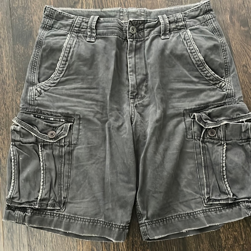 Loved distressed black Cargo shorts size 34